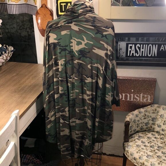 Camo Loungewear Hi Lo Poncho with Cowl Neck Comfort. Relax and disappear 🫥 - Picture 6 of 17